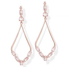 Brincos ouro rosé com Quartzo Rosa De France