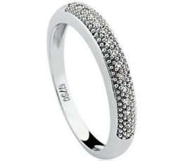 Meia Aliança ouro branco amarelo rosé 18K com 15 Diamantes com 9pts