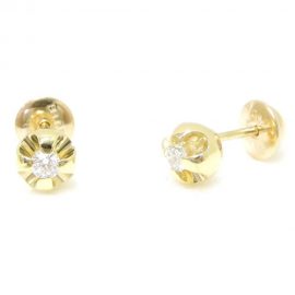 Brincos de Ouro 18K Cálice com Diamantes de 10 pontos cada