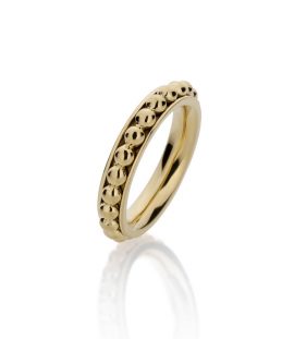 Aliança em ouro amarelo 18k com bolinhas AA3489