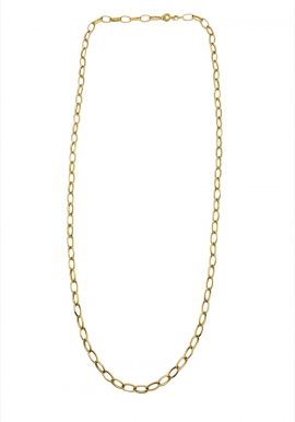 Colar elos alongados em ouro 18k