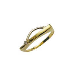 Anel ouro 18k com 1 diamante