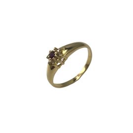 Anel ouro 18k com rubi e diamantes