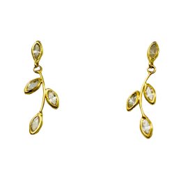 Brincos ouro 18k com zirconias