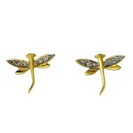 Brincos libelula ouro 18k