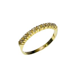 Meia alianca ouro 18k com diamantes